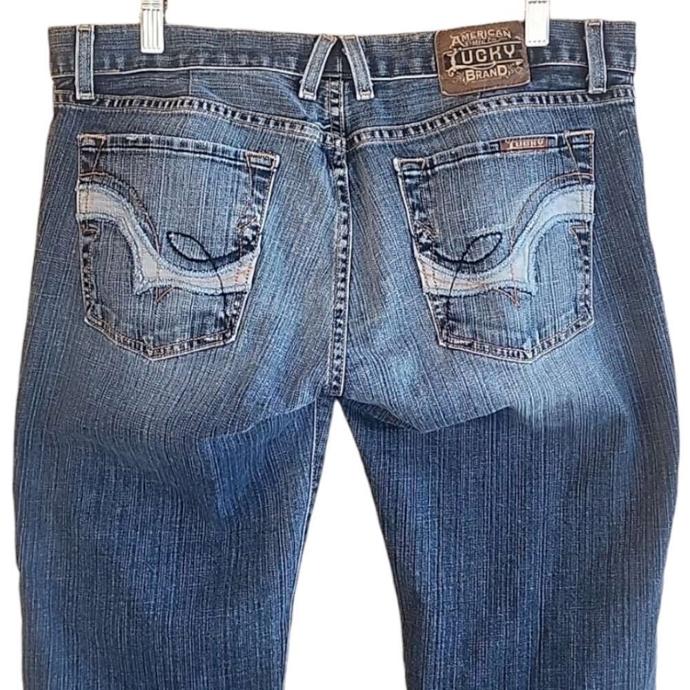 LUCKY BRAND Lil Lexi Bootcut Jeans 14/32 Low Rise Button Fly Y2K USA Denim 34 30 - Picture 6 of 16